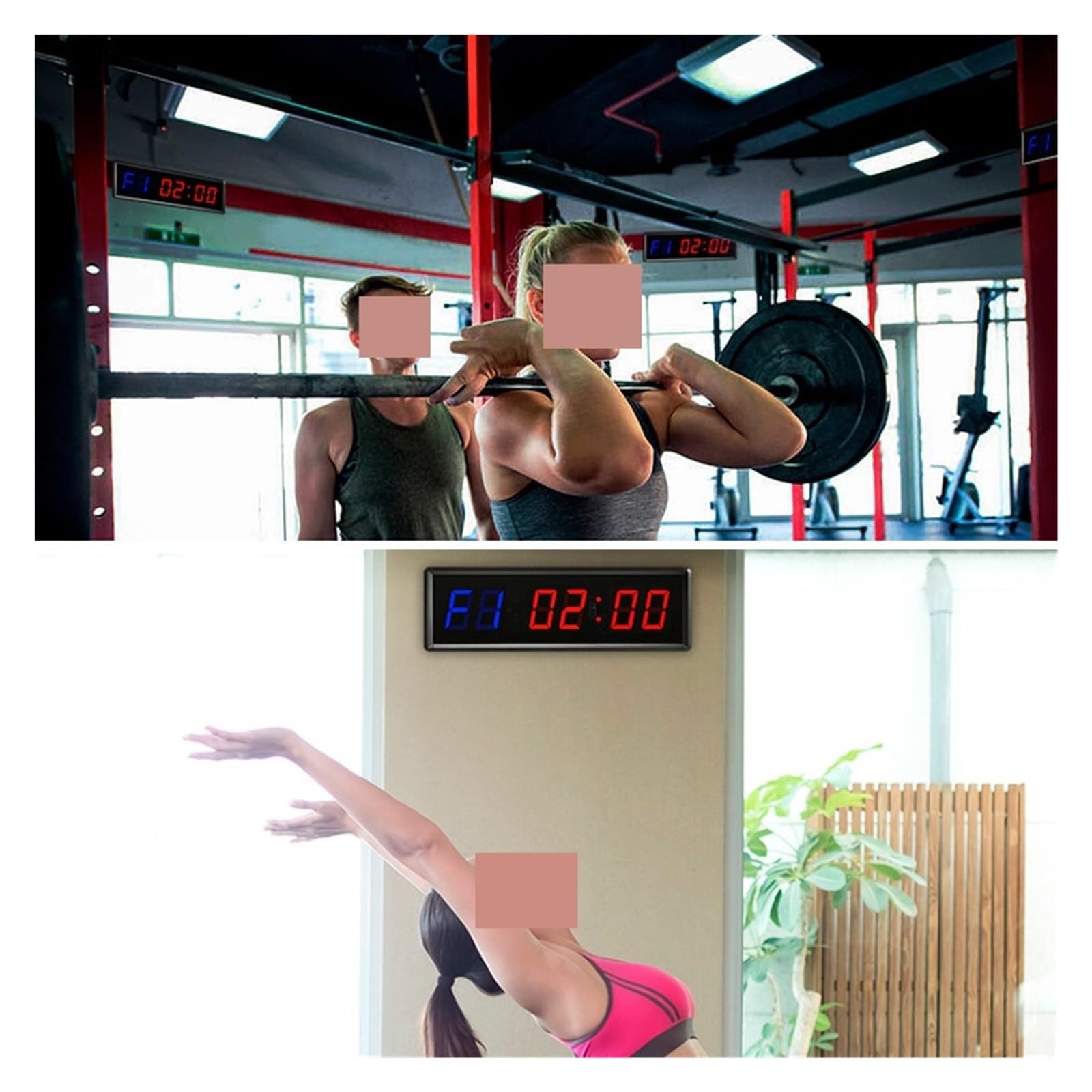 Horario del Gimnasio, Gimnasio con Temporizador Deportivo, Reloj De Cuenta Regresiva Azul Y Rojo 6 Dígitos 1,5 Pulgadas