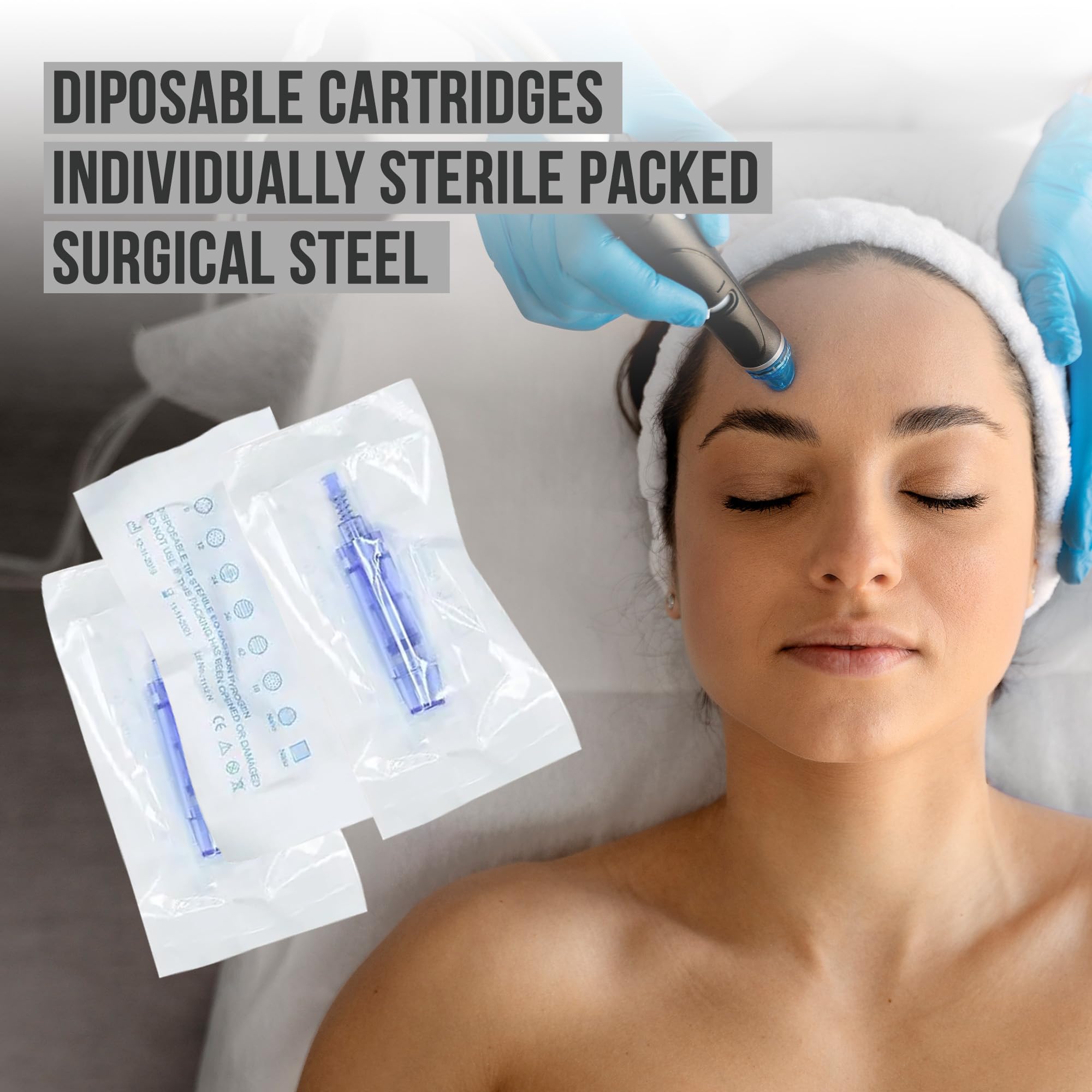 Cartouche d'Aiguilles de 42 Broches pour Dermapen A1 et A6 | Pack de 10 | Compatible uniquement avec Dr. Pen | Aiguille en Acier Chirurgical | Pour Restaurer Cheveux et Peau