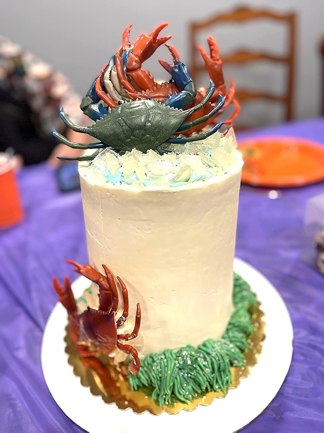Gemini&Genius 2Pcs Crabs Marine Animal World Sea Animal Action Figure Ocean Model Toy Educational, Role Play, Cake Toppers, Swimming Toys, Bath Toys, Christmas Stocking Stuffers for Kids
