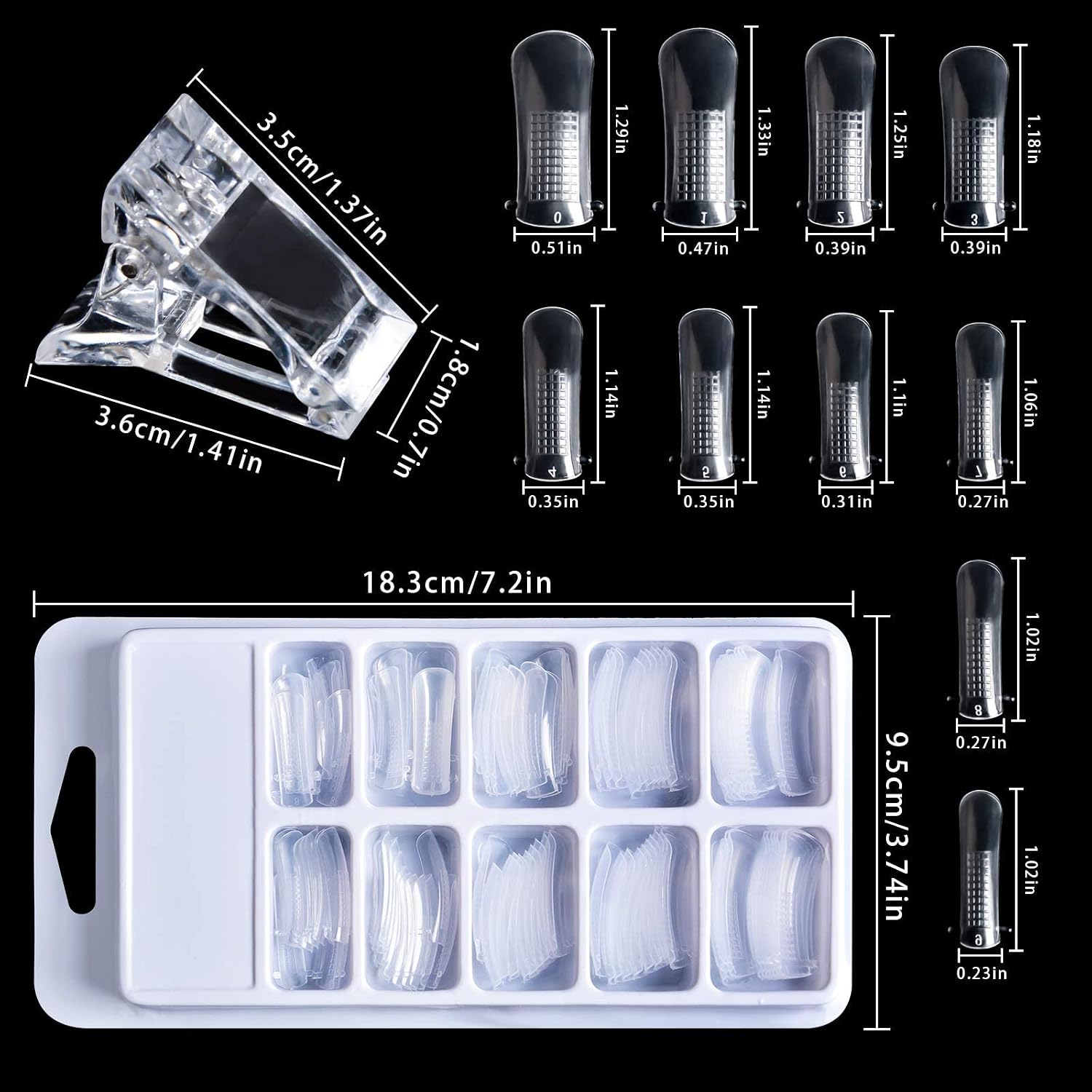 Kalolary Nail Forms for Builder Gel Nail Extension, Dual Forms for Polygel Acrylic Nails with Nail Tips Quick Building Poly Nail Gel, Dual Nail Forms Nails Molds Beginners Build Gel Nail Art Tools