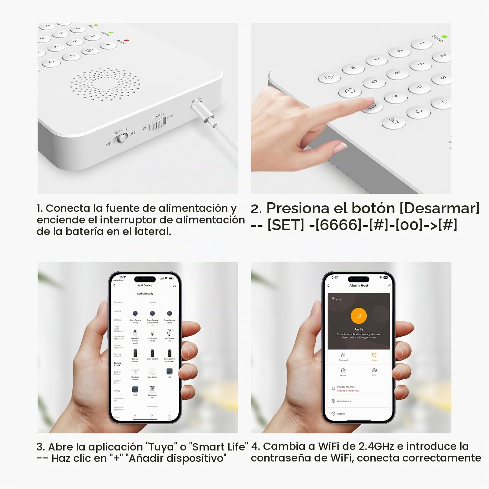 XNY Sistema de Alarma para Casa, 24 Pack, Sin Cuotas Mensuales, Alarmas para Casa WiFi, 4G Kit Alarma casa con Detector de Movimiento, Sensor de Puerta y Ventana, Control Remoto, Hasta 200 detectores