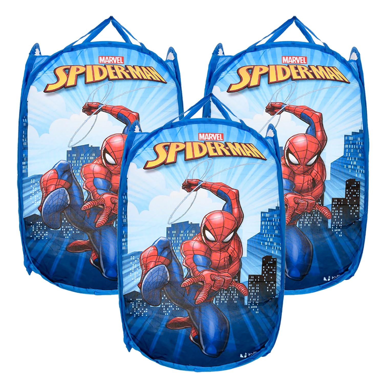 Kuber Industries Laundry Basket | Marvel Spiderman Net Foldable Laundry | Nylon Storage Basket with Handle | Basket for Toy Storage | 30 LTR | Pack of 3 | Sky Blue (B0CG1Y1JT3) Amazon Price History, Amazon Price Tracker