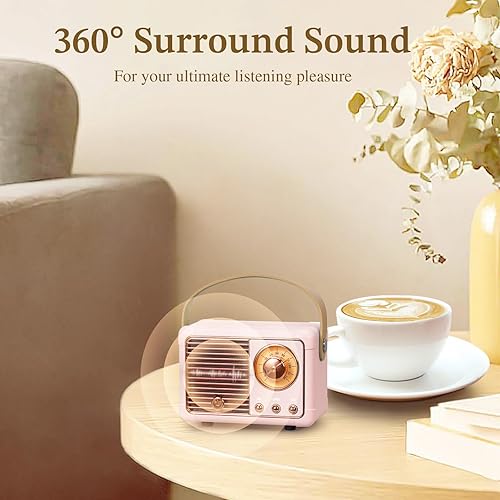 Miniatura 5 de PRUNUS J-999 Altavoz Bluetooth retro portátil, mini altavoz con potente altavoz de 3 W, diafragma de bajos, llamadas manos libres, bolsillo