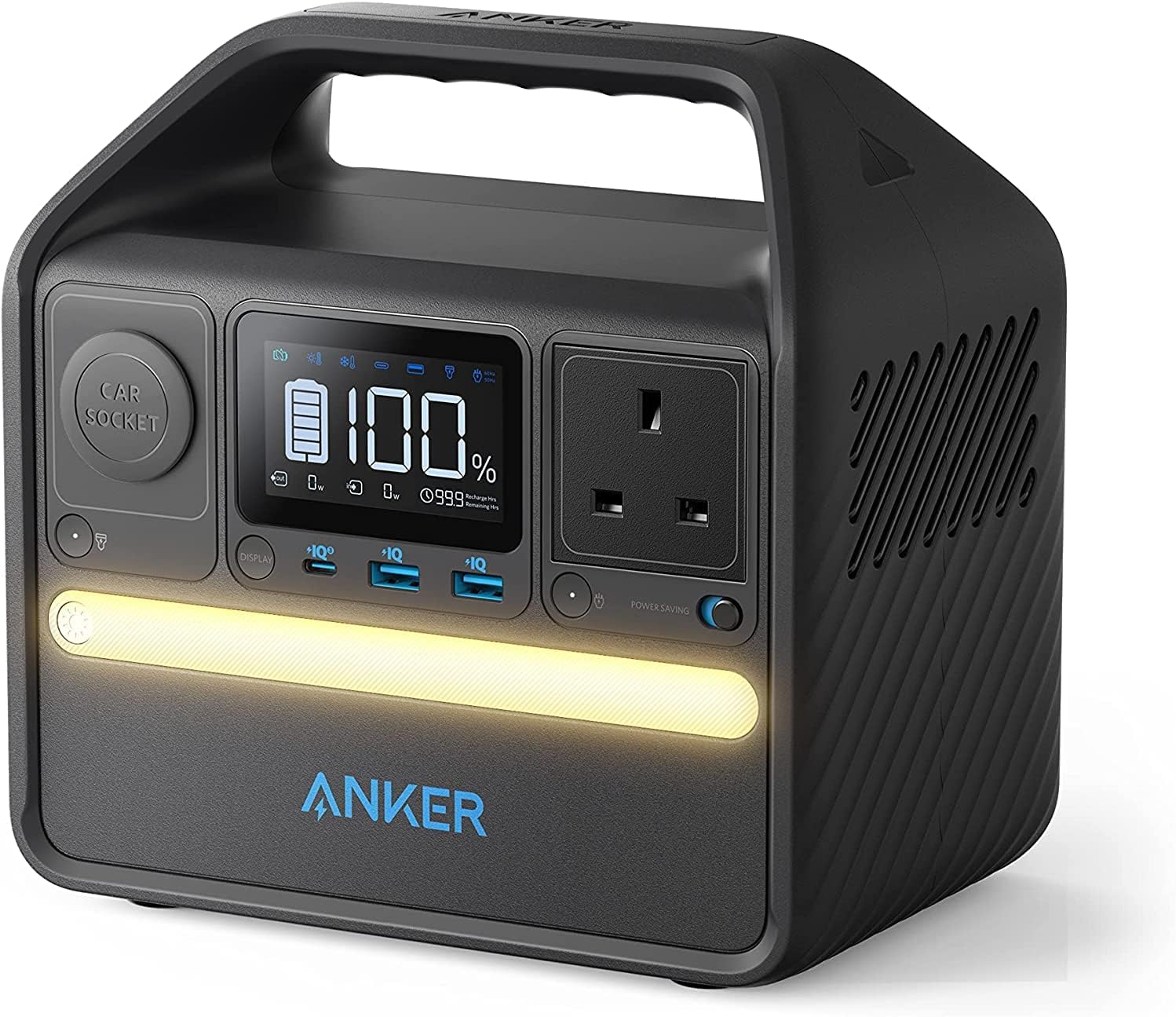 Anker Portable Power Station 256Wh, 521 Portable Generator, 200W 5-Port Outdoor Generator with 1 AC Outlets, 60W USB-C PD Output, LiFePo4 Battery Pack, LED Light For Camping, RV, Power Outage and More
