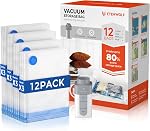 ETENWOLF 12 Sacs de rangement sous vide avec pompe sans fil rechargeable, sacs à étanchéité sous vide pour vêtements et voyages, Space Sacs de sauvetage en plusieurs tailles de charge, parfait pour les bagages et valises