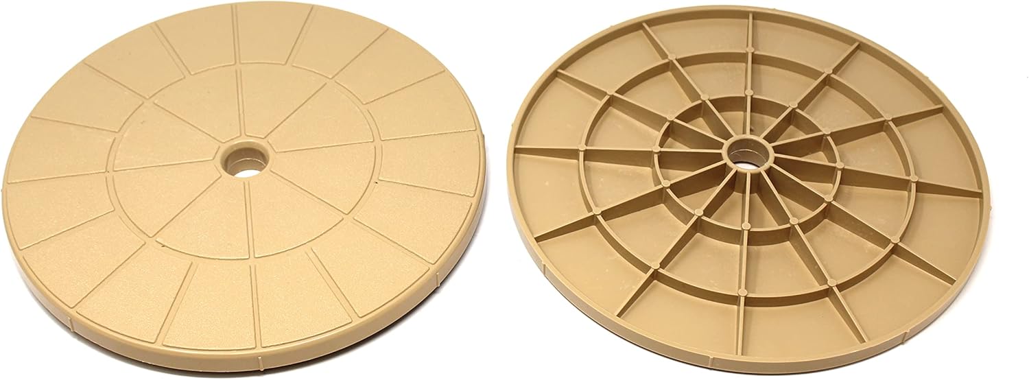 JSP Manufacturing 2 Pack Tan Swimming Pool Skimmer Cover Debris Canister Deck Lid 9 1/8" Inch Skimmer Valve Lid Replacement