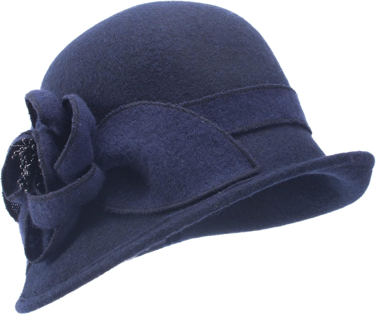 Lawliet Women Vintage Style Asymmetrical Brim Casual Cloche Bucket Wool Winter Hat T492 - Image 4