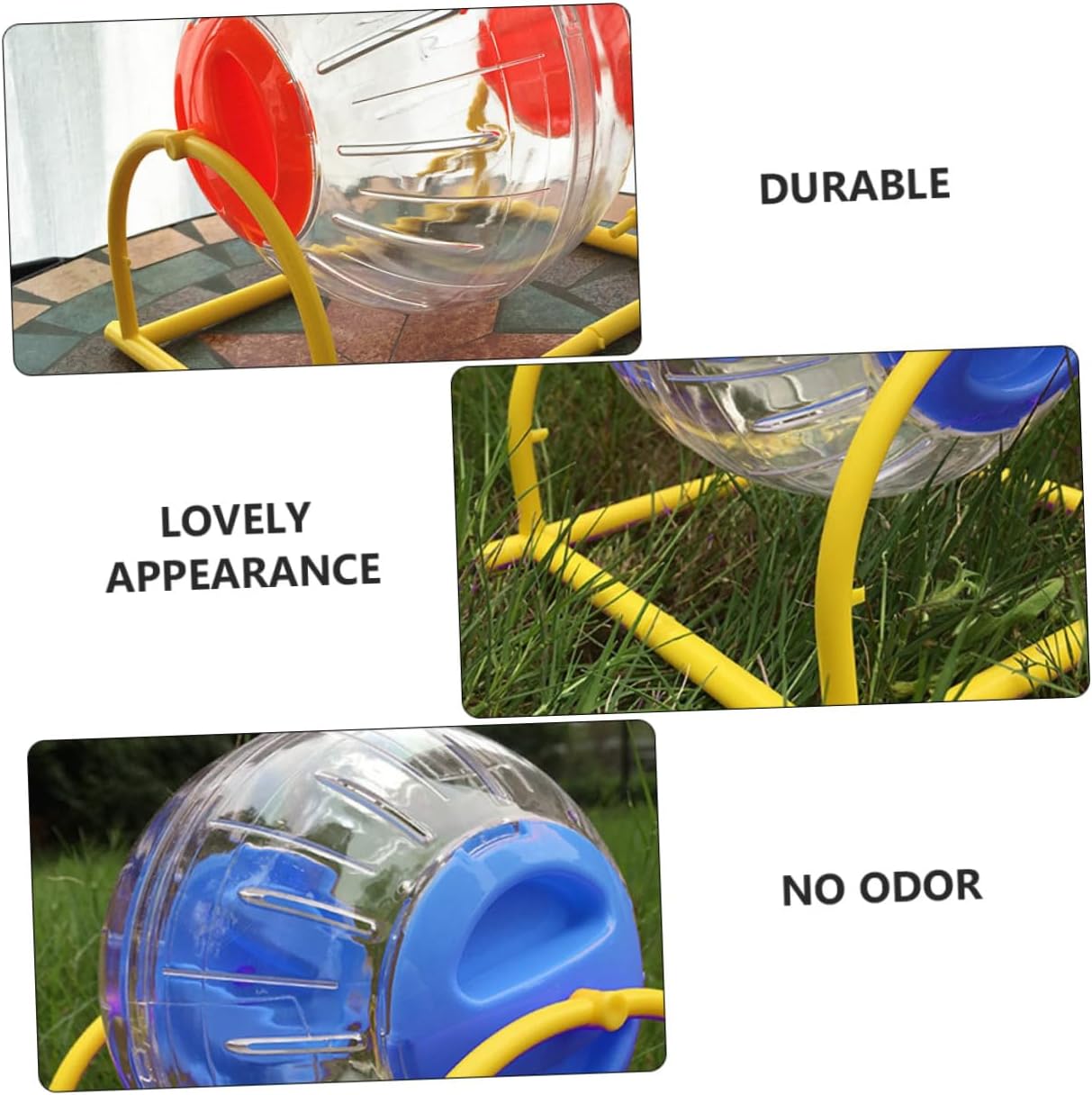 Outanaya Bracket Running Wheels for Hamsters, 12cm Small Exercise Balls, 2pcs Pet for Small Animals, Blue and Orange, Indoor Hamster Activity Supplies