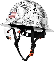 Vista 28 de Carbon Fiber Pattern Full Brim Hard Hat with Visor-OSHA Approved Construction Safety Helmet for Men Women,ANSI Z89.1 Vented Reflective Hardhat with