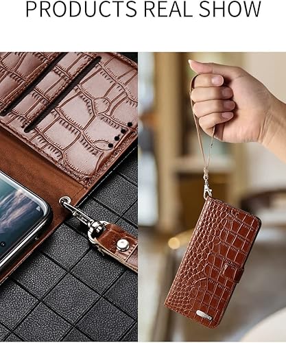 Miniatura 5 de Luxury Crocodile Pattern Leather Case for Samsung Galaxy S21 S22 Ultra S20 FE S9 S10 Plus Note 20 10 A53 5G A71 A51 A52 A52S A72 Card Slot Auburn