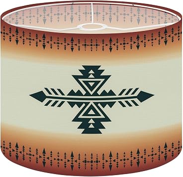 boho Lampshades Lamp Shades 13"x13"x9.8" geometric seamless Native southwest american indian print Ethnic Light Shade for Table Lamps Floor Lamps Drum Lamp Shades Lampshade Replacement
