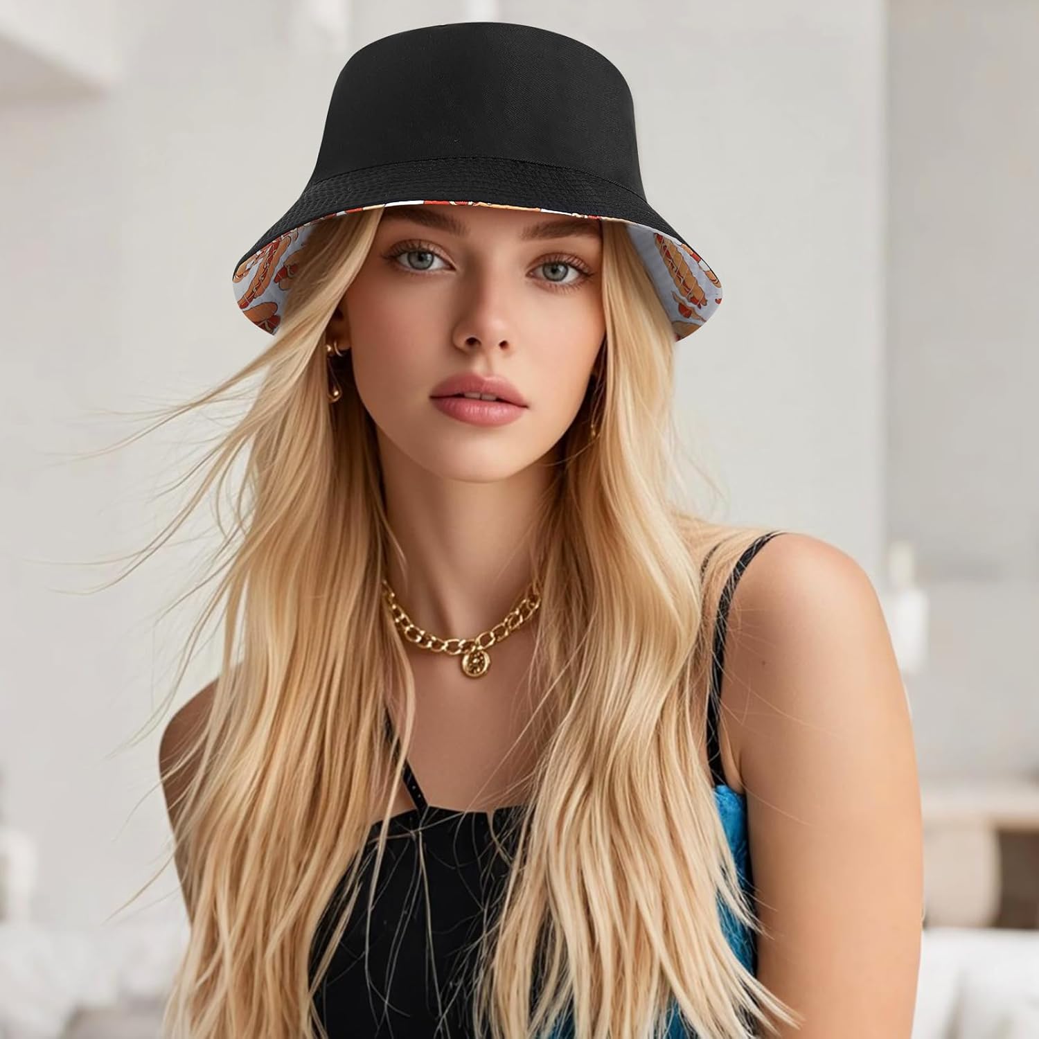 DOCILA Bucket Hats for Women Trendy Print Reversible Bucket Hat Packable All Season Fisherman Sun Caps - Image 5