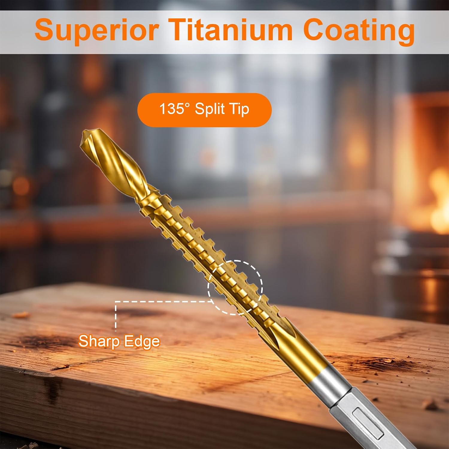 6 Pack 3-8mm Twist Drill Bit Set, Titanium Coated HSS Drill Bits