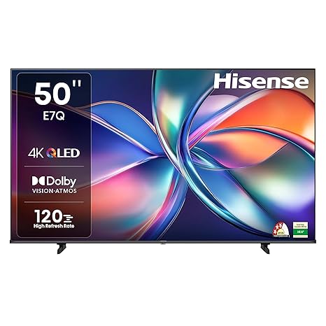 Hisense 126 cm (50 inches) E7Q Series 4K Ultra HD Smart QLED TV 5...