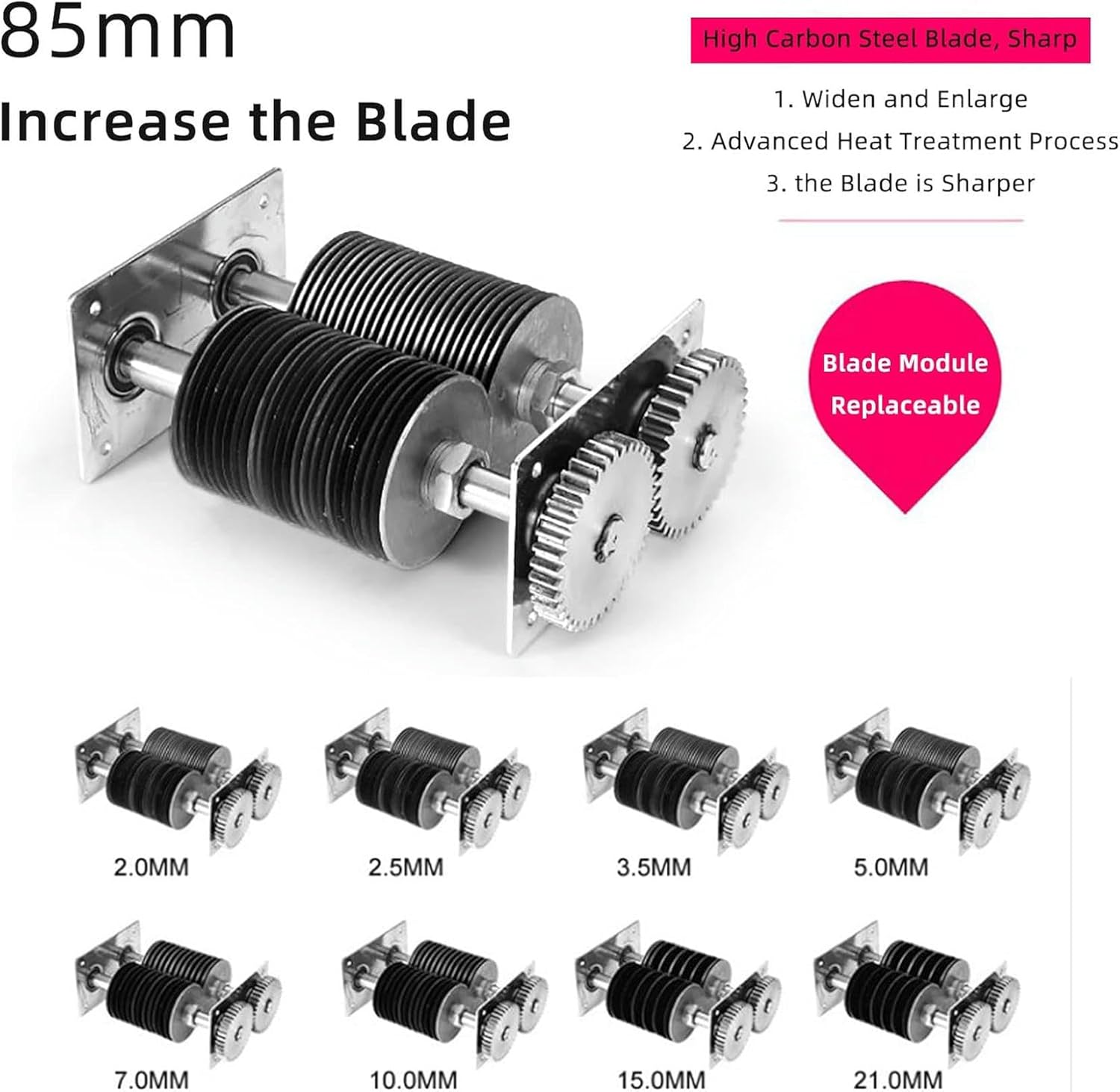 Wzglod 850W Electric Meat Cutting Machine, 2.5mm-21mm Commercial Electric Meat Cutter Machine (Slicer Machine/Shredder Machine/Dicer Cutter), 330 Lbs/H, for Chicken Fish Beef