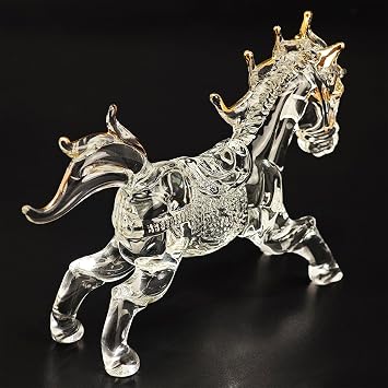One Feng Shui Crystal Glass Success Horse Sculpture Zodiac Horse + Free Red String Bracelet L1022