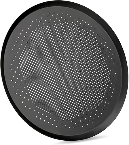 Bandeja para pizza Beasea de 16 pulgadas para horno, redonda, hecha de aleación de aluminio, con orificios, para hornear, utensilios para el hogar,