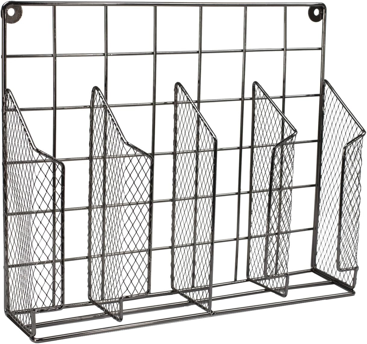 Home Basics Stainless Steel Rust Resistant Wrap Organizer, Perfect for Food Storage Bags, Silver Foil, Wax Paper, Sandwich Bags, Plastic Wrap- Mounts to Cabinet Door or Wall. Onyx/Black Finish