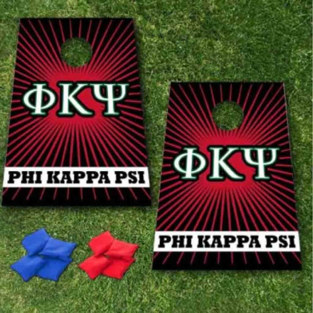 VictoryStore Cornhole Games - Phi Kappa Psi Cornhole Bag Toss Game 8 Bags Included, Officially Licensed, Great for Phi Kappa Psi Rush