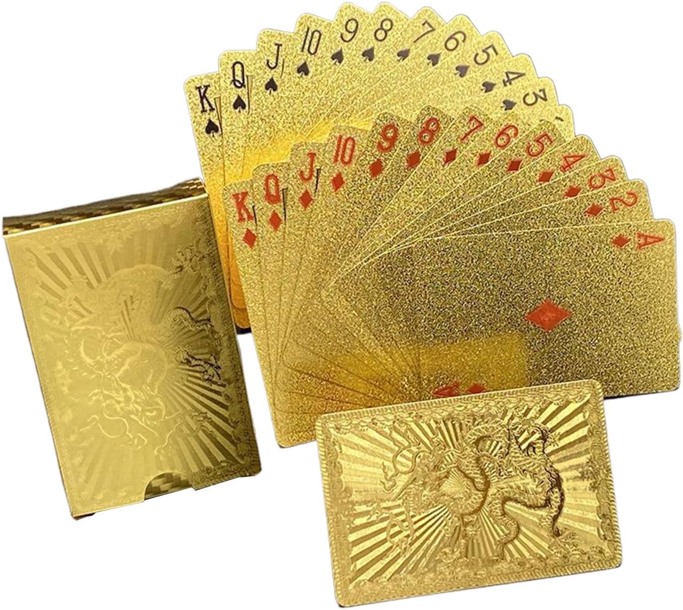 Portable Poker Cards, Lightweight Gold Foil Deck, Waterproof Playing Cards with PVC Construction, Sturdy Game Accessory, Leisure Gadget with Easy Carry, Card Equipment for Parties, Gatherings