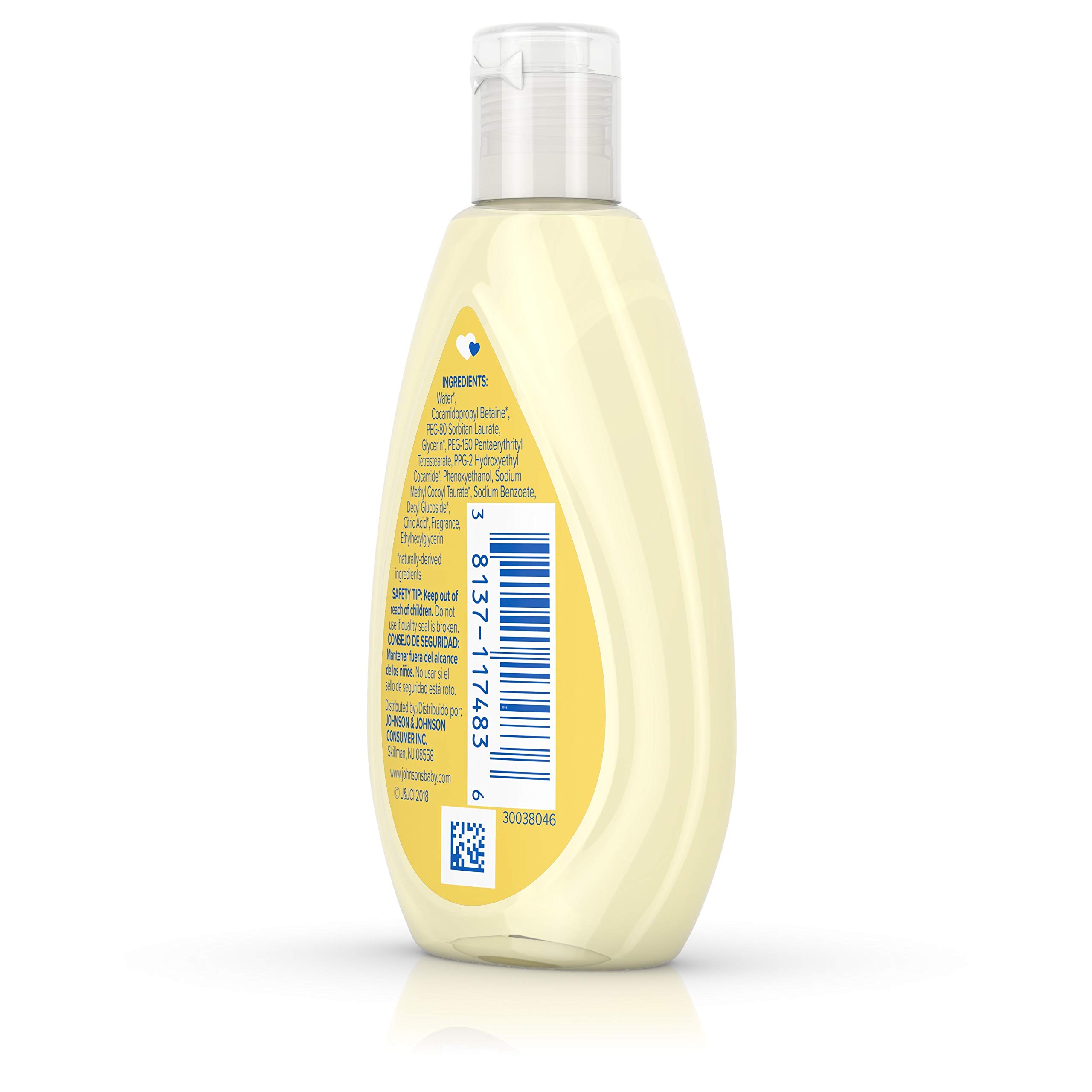 Johnson's Head-To-Toe Gentle Baby Wash & Shampoo, Tear-Free, Sulfate-Free & Hypoallergenic Wash for Baby's Sensitive Skin & Hair, 16.9 fl. oz (Pack of 3