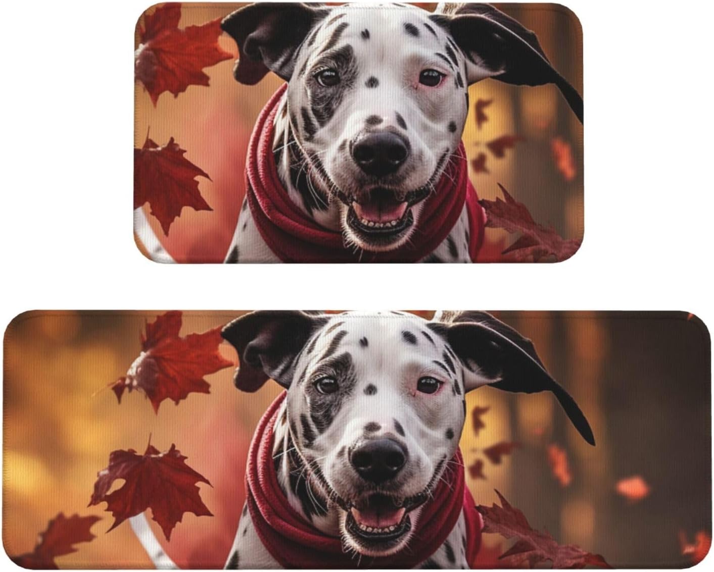 Kitchen Mats for Floor 2 PCS Waterproof Kitchen Rugs Low Profile Floor Mats Dog Jumping Kitchen Mat Washable Cushioned Anti Fatigue Carpet Standing Mat for Sink Office Home