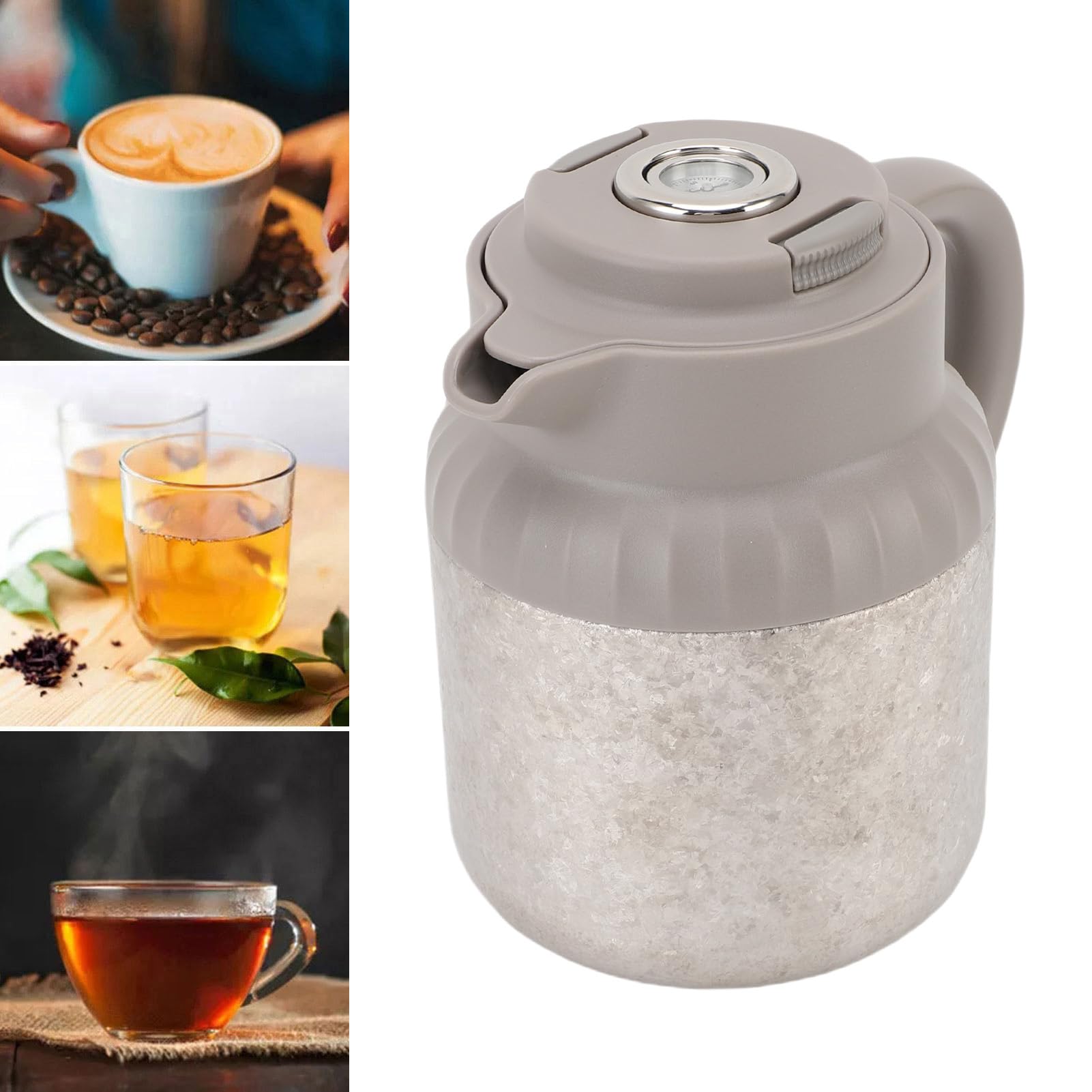 Fabater Punto de Separación de Agua de té de Filtración Fina con Exhibición Mecánica, Tapa Resistente a las Filtraciones, Ergonómico, para Consumo de Vivienda y Oficina, 1100 Ml de Capacidad
