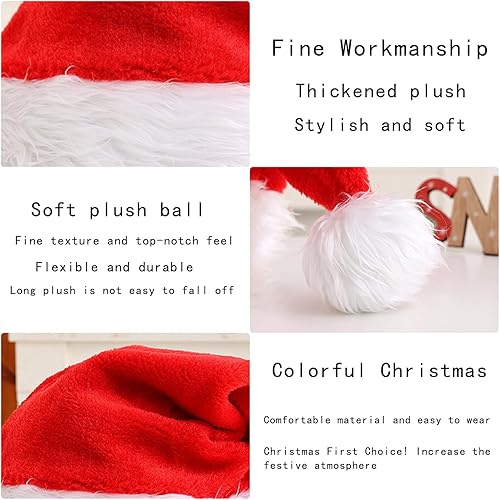 Miniatura 4 de Sombrero de Navidad con luz de terciopelo rojo Santa sombrero. Sombrero de Santa luminiscencia único y divertido. Sombrero de Papá Noel adulto para