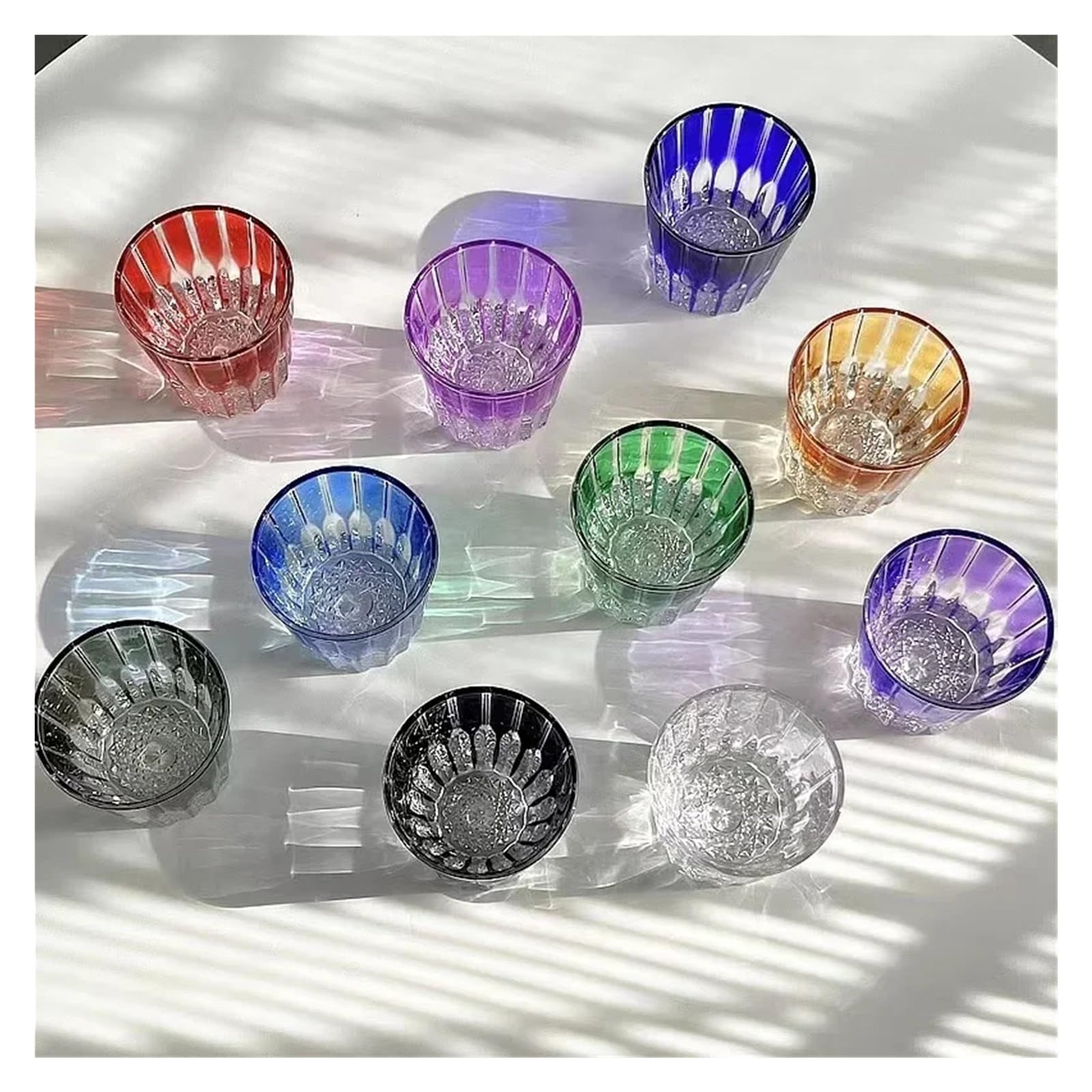 Kristallgläser 200 ml Stern Diamant Cut Rock Tasse Haushalt Wasser Tasse Glas for Bar Party Farbige Kristall Glas Tasse(Transparent)