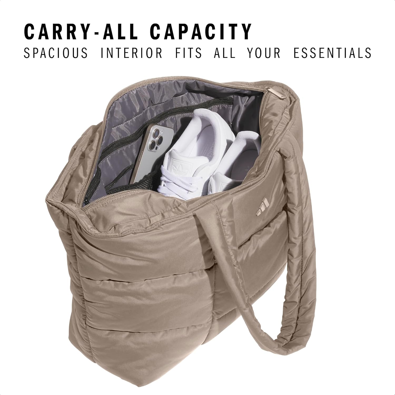 adidas Unisex Quilted Tote – Puffer Shoulder Bag - Image 4