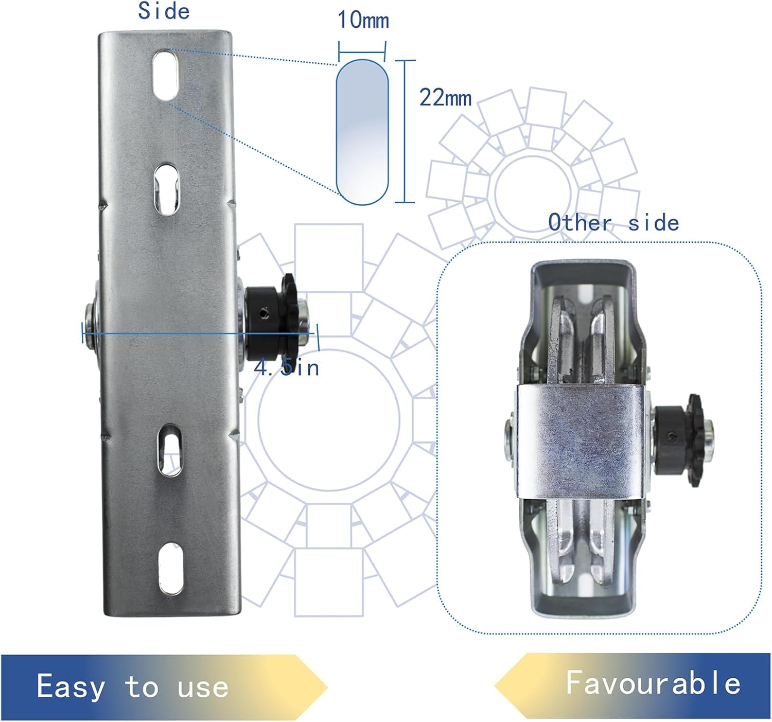 LAJIAOZ Garage Door Jackshaft Chain Hoist - 3:1 Reduced Drive Heavy Duty Hoist for Roll Up Doors and Jackshaft Garage Door Openers