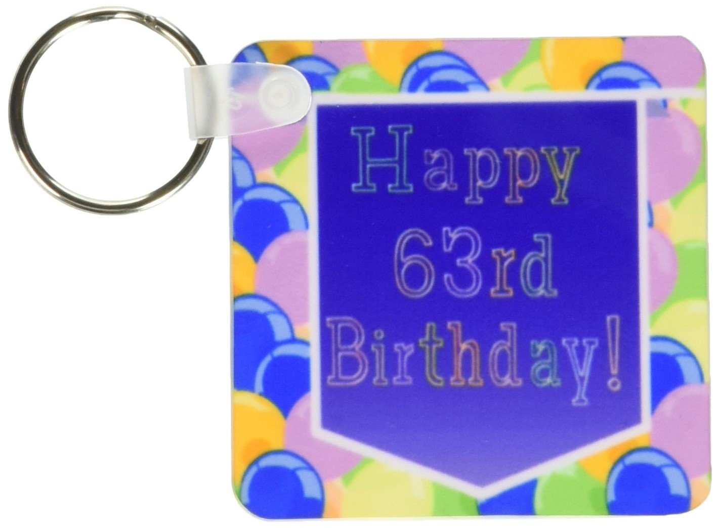Llaveros de 63 cumpleaños Happy 63rd Birthday llavero de 6 cm multicolor set de 2 3dRose 3