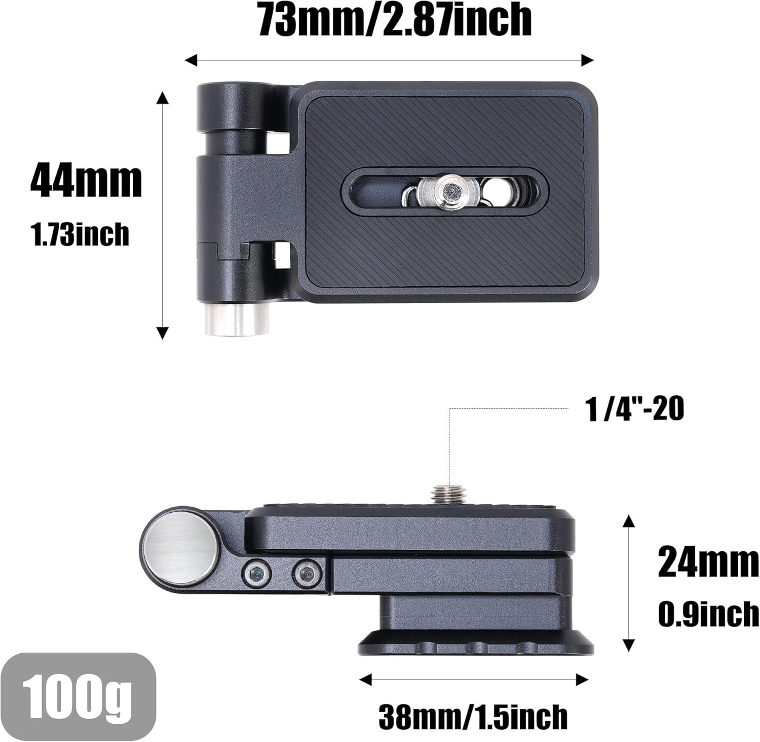 FocusFoto Foldable L-Shaped Quick Release Plate, Universal Vertical Horizontal Switching DSLR Camera L Bracket Compatible with Canon Nikon Sony Cameras, Fit for Acra-Swiss Tripod Monopod - Image 4