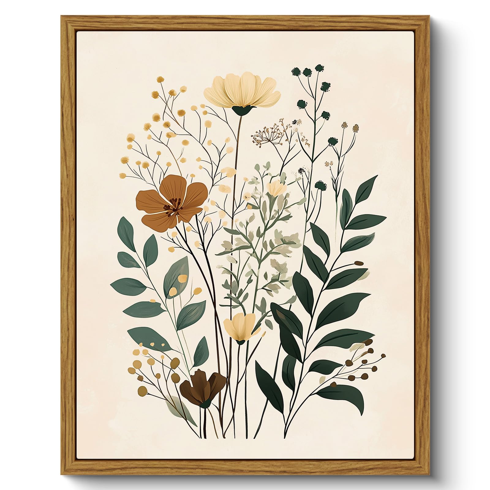 ARPEOTCY Framed Canvas Wall Art Prints, Living Room Hallway Shelf Decor, Cotton Floral Picture Paintings Wall Decor, Vintage Decor for Bedroom Bathroom Table, Aesthetic Room Decor, 20x25cm — view 21