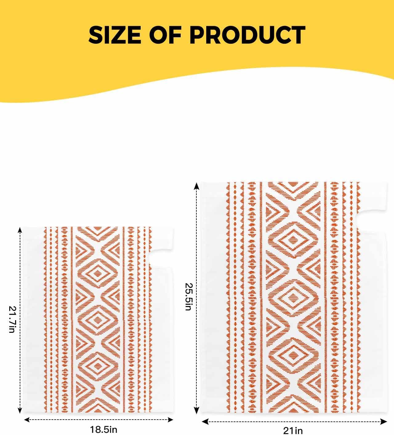 Orange Boho Mailbox Covers Magnetic Standard Size,Decorative Post Letter Numbers Box Wrap Decoration Covers Large Accessories for Garden Yard Outdoor Décor Modern Bohemian Farmhouse Geometric Stripes