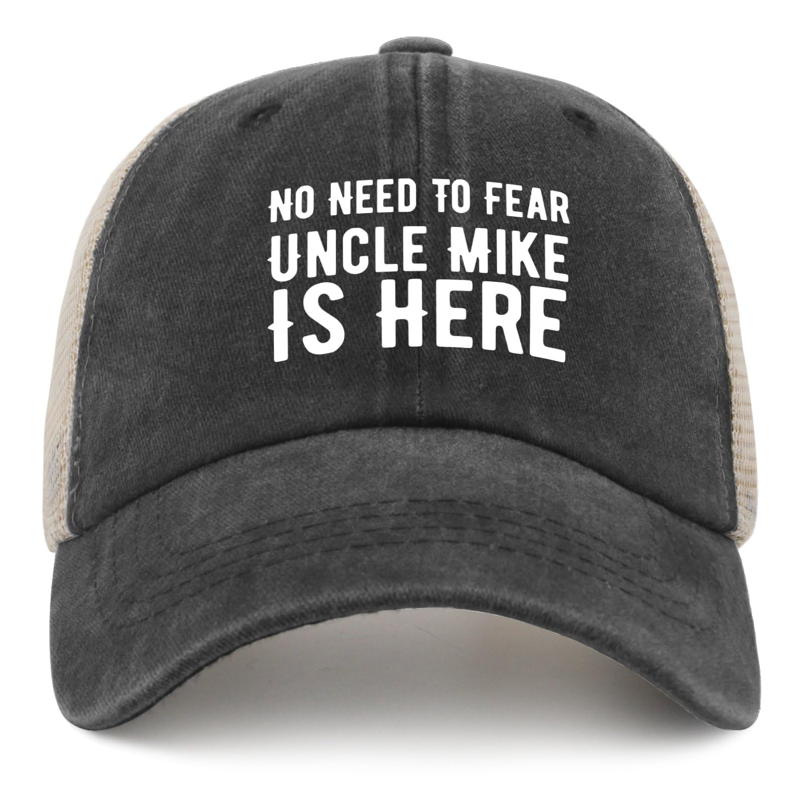 NLWQEKV Dad Hat No Needs to Fear Uncle Mike is Here Trucker Hat Men Vintage Mesh Baseball Cap for Summer
