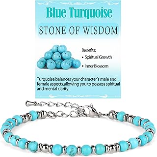 LPBeads Beaded Bracelets for Women Energy Gemstone Charm Jewelry Adjustable Bracelet Gifts for Mom,