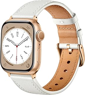 سوار من الجلد الطبيعي متوافق مع ساعة ابل مقاس 38 ملم 40 ملم 41 ملم 42 ملم 44 ملم 45 ملم 49 ملم، سوار بديل من جلد طبيعي متوافق مع سلسلة اي ووتش 9 8 7 6 5 4 3 2 1 اس اي/الترا/الترا 2 للرجال من سيميكا