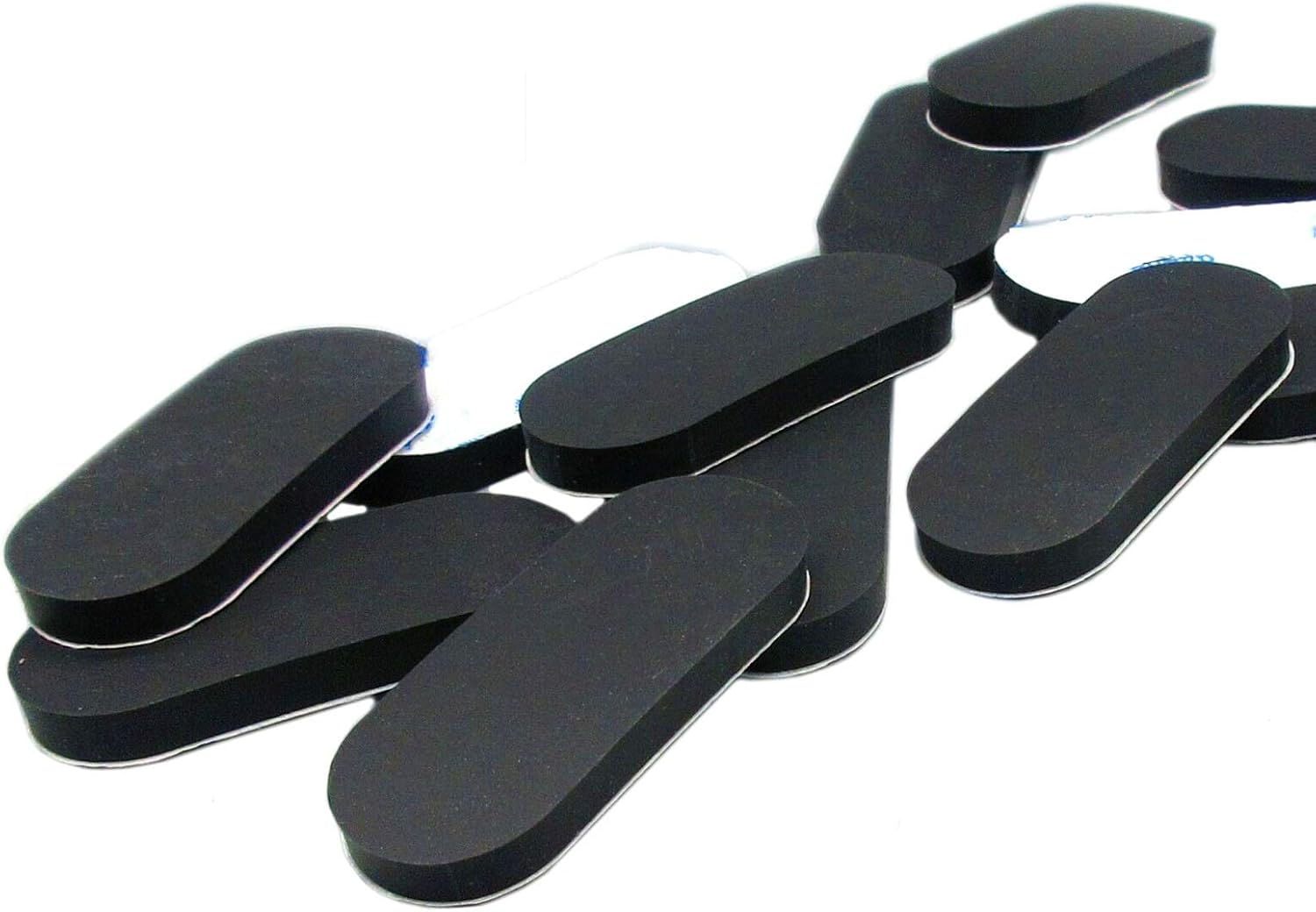 3/4 x 2 Oval Rubber Feet Self Adhesive - Black Rubber Feet Self Stick Bumper Pads Black Rubber Bumpers Self Adhesive Rubber Spacer Adhesive Rubber Feet for Electronics, Music Equipment (12)