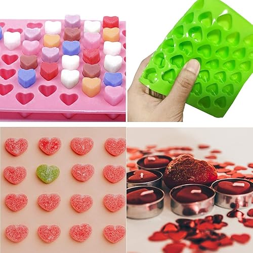 Miniatura 2 de 4 moldes de silicona en forma de corazón y frutas, bandejas para hornear para chocolate, caramelos, velas, crayones y cubitos de hielo, 66