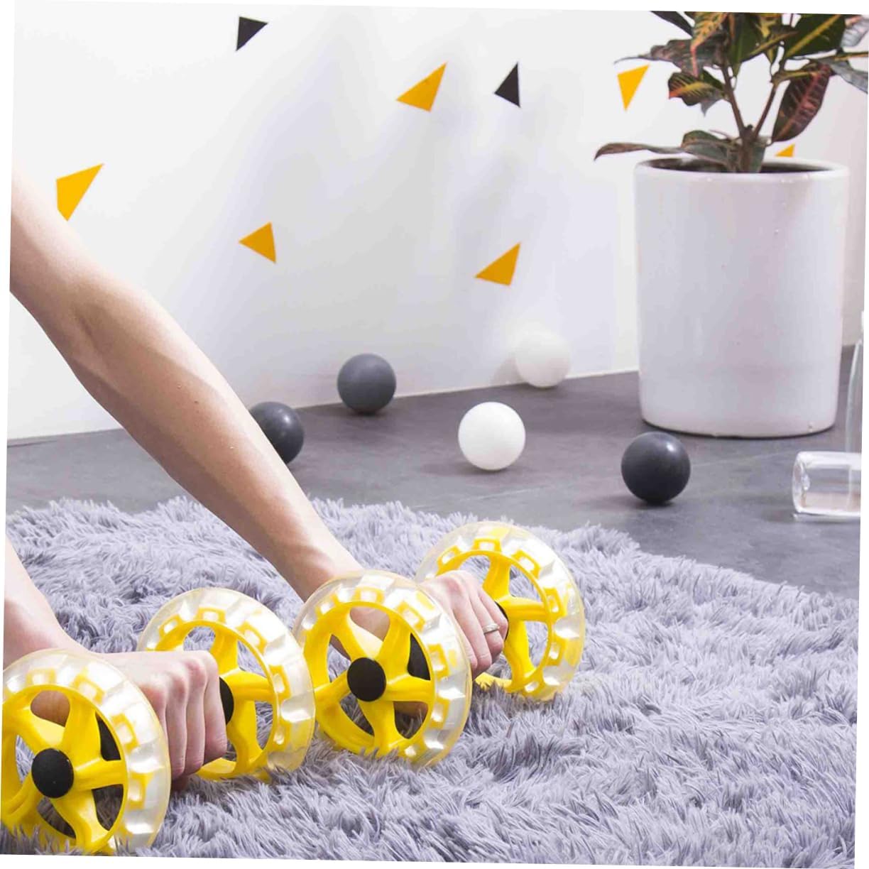 KICHOUSE Ab Wheel Roller Ab Roller for Stomach Exercise Fitness Exercise Device Lose Weight Equipment Dual Wheel Design for Stability