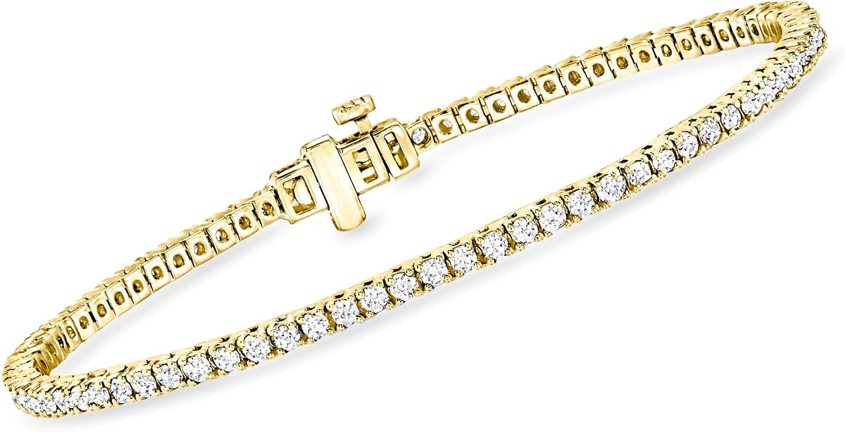 Ross-Simons 2.00 ct. t.w. Lab-Grown Diamond Tennis Bracelet in 18kt Gold Over Sterling