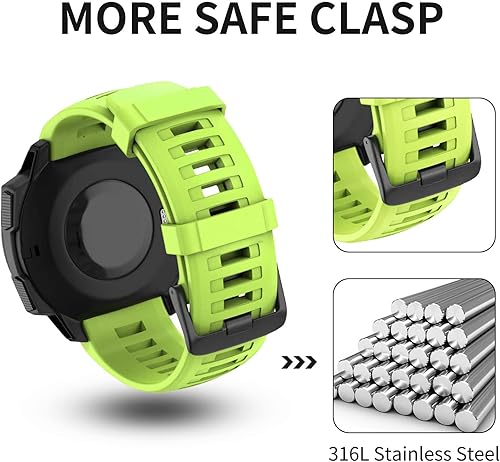 Miniatura 44 de Correa de repuesto para reloj Garmin Instinct, correa de silicona suave compatible con Garmin Instinct 2/Solar/Tactical Pizarra