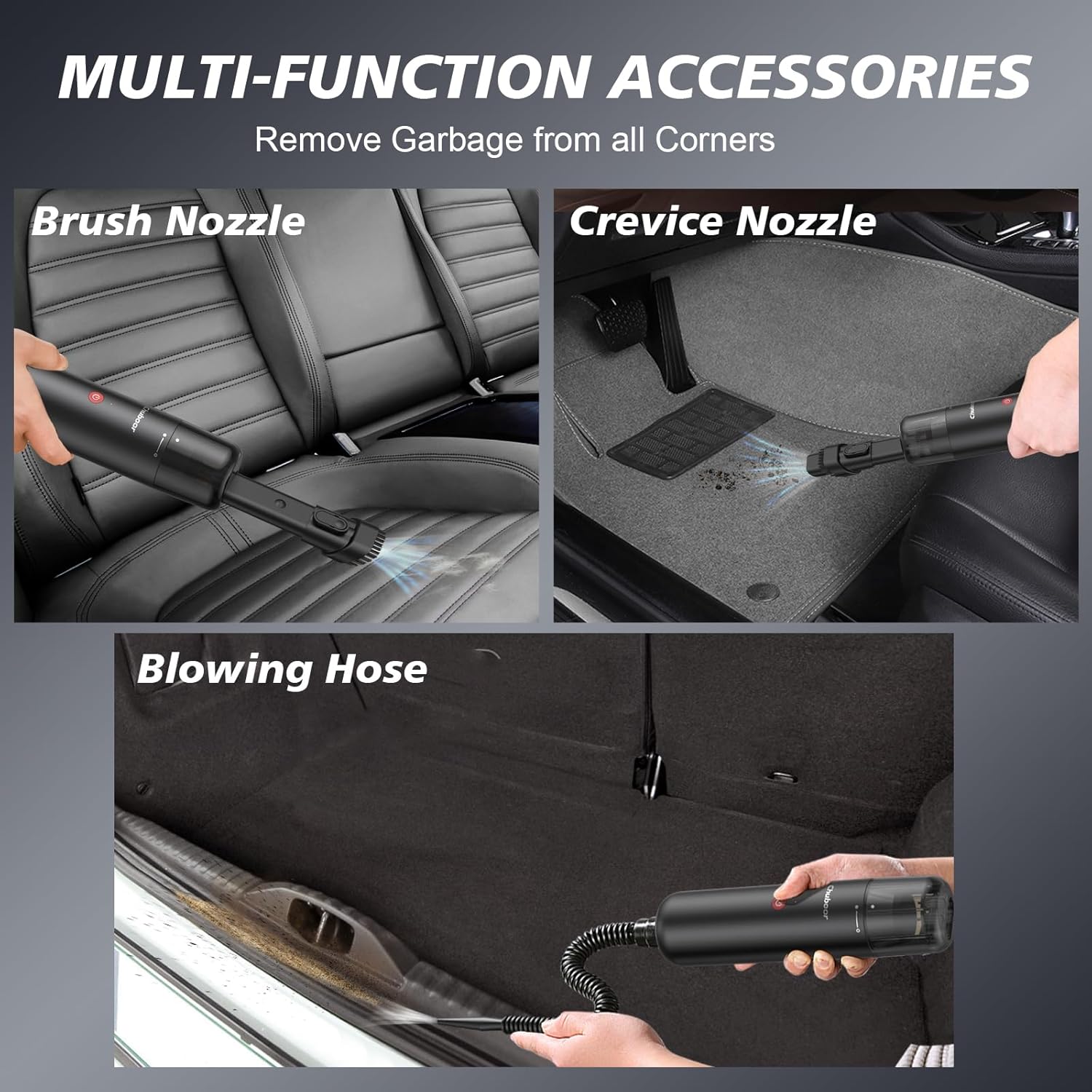 Chuboor Mini Vacuum, Powerful Car Vacuum Cordless Rechargeable, Small Dust Buster for Dust, Sand, Crumbs, Ultra-Light Portable Vacuum for Home, Car, Hand Held Vacuum PB10