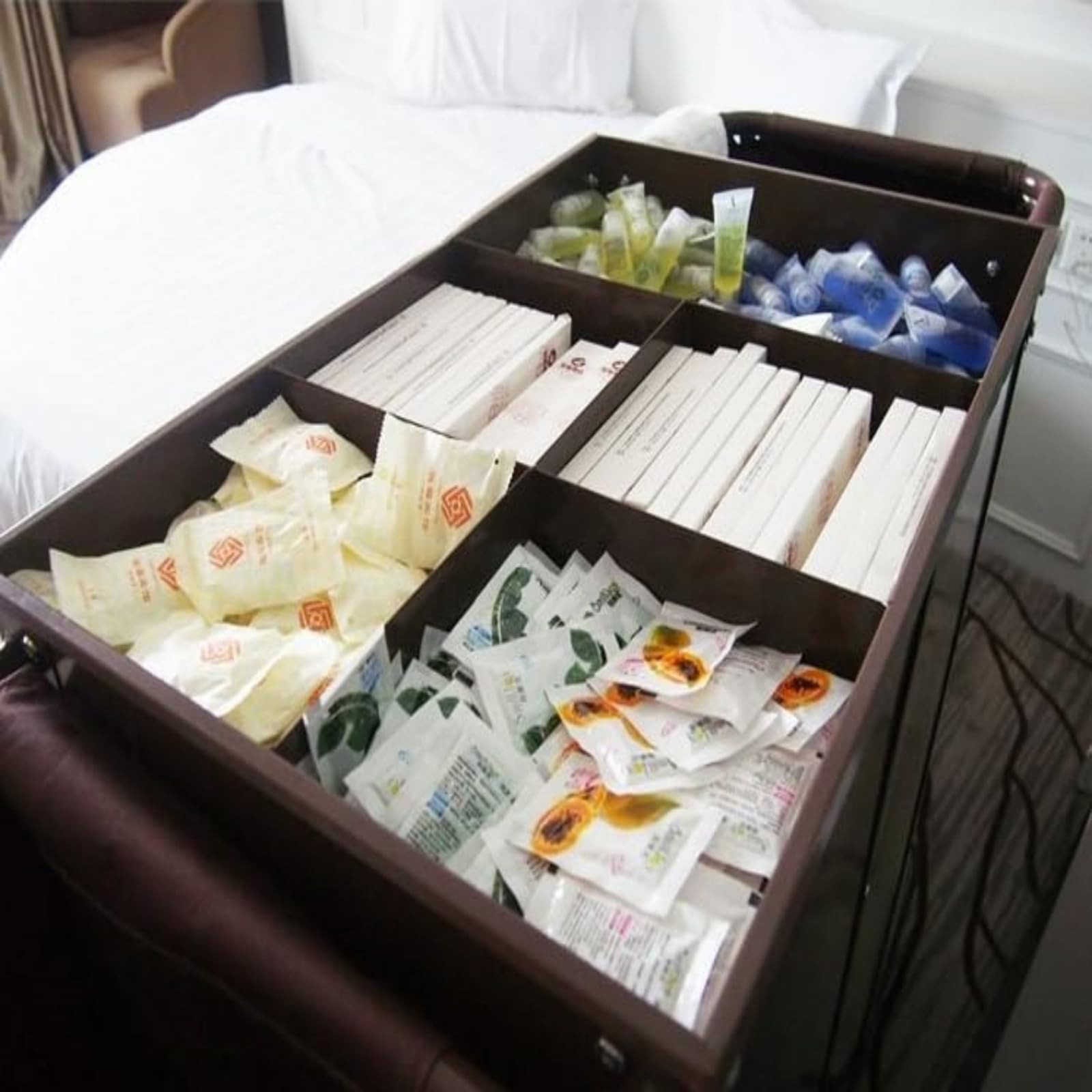 Carrito de limpieza con ruedas, organizador de suministros rodantes para limpieza, conserjería, hotel, carrito de mantenimiento