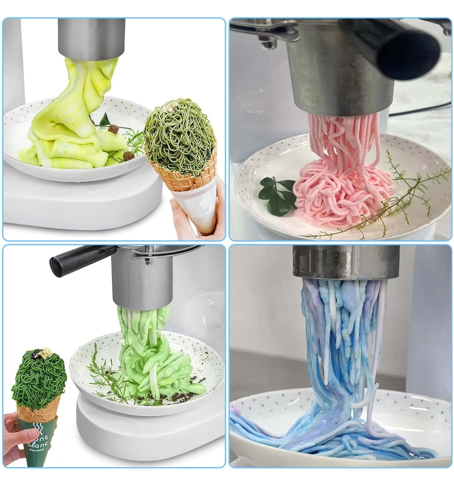 MáQuina De Helado Comercial, 7.4-7.9 GAL/H MáQuina para Hacer Helado De Espagueti con Tolva De 4.2l, MáQuina para Hacer Helado para Fiestas De CumpleañOs, Restaurantes, Bares,Amarillo