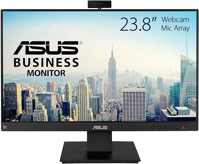 ASUS BE24EQK Business Monitor â 23.8 Inch, Full HD, IPS, Frameless, Full HD Webcam, Mic Array, Flicker free, Low Blue Light, HDMI