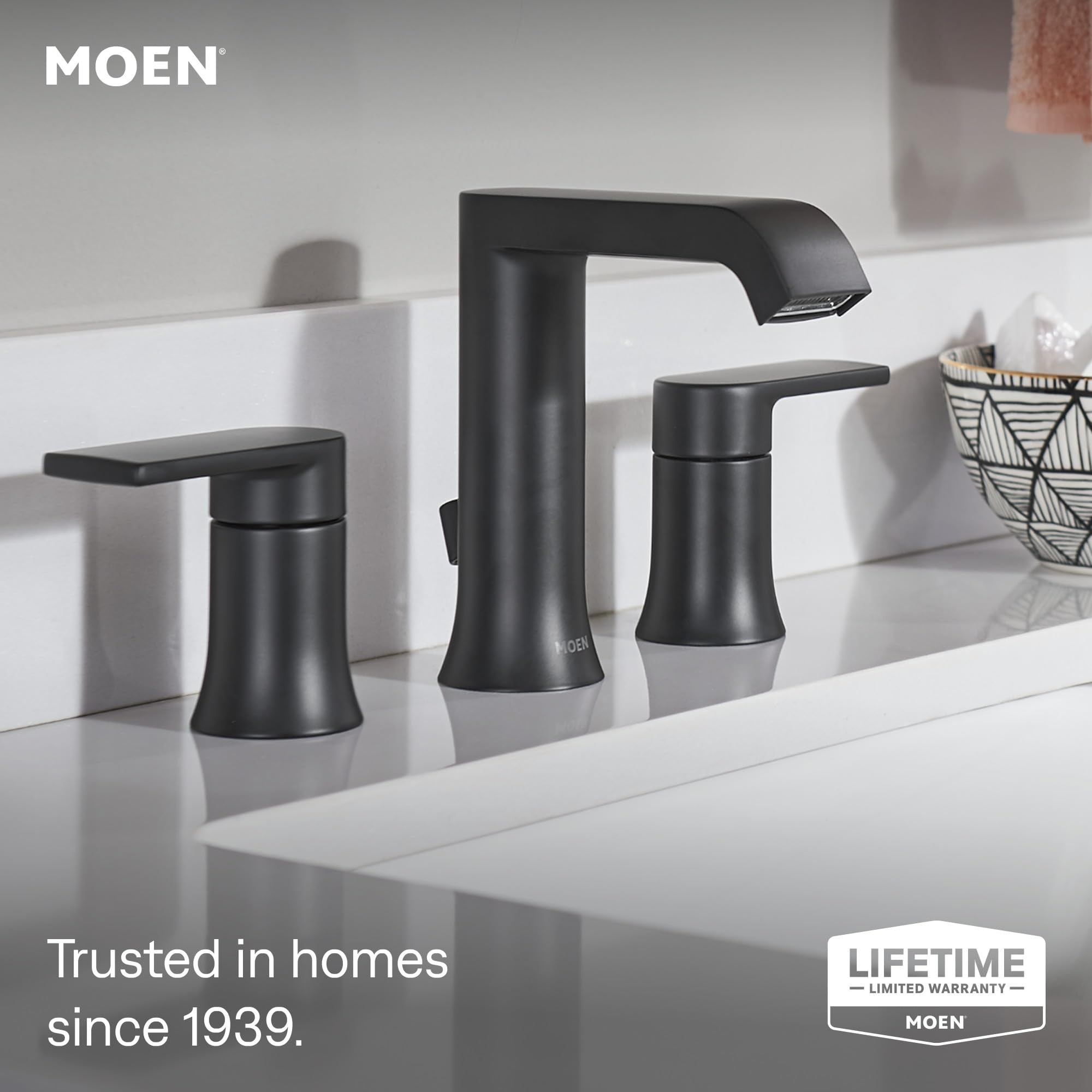 Amazon.com: Moen Genta LX Two-Handle High Arc Widespread Bathroom