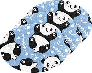 MAOBLYR Quick Absorption Household Cleaning Sponge,Double-Sided Reusable3.54x2.56In,Kitchen Tableware Multi-Purpose Cleaning 3 Sets-Heart Cute Cartoon Panda
