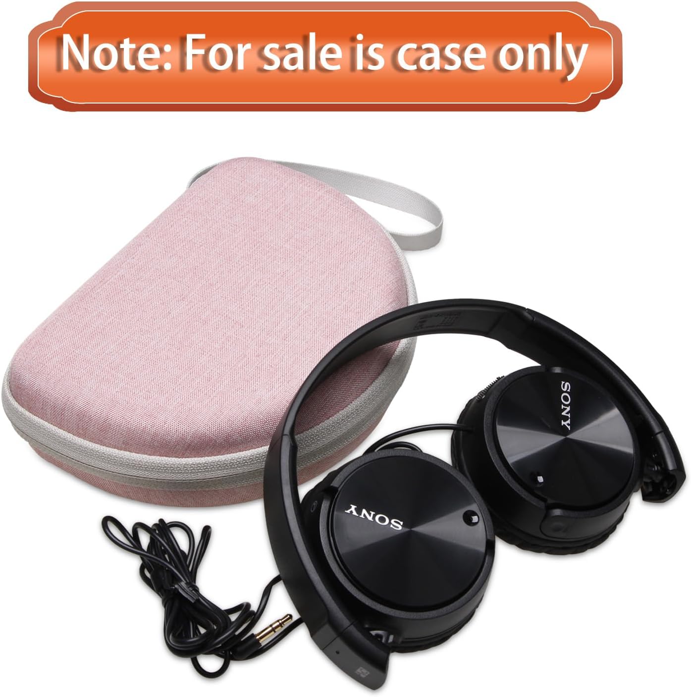 L LTGEM Hard Travel Carrying Case for Sony MDR-ZX110/ZX110AP/ZX110NC/ZX310AP Wired On-Ear Headphones, Black+Grey & Pink+Black